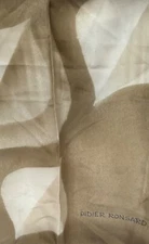 Didier Ronsad Silk Scarf in Beige on Beige Pattern