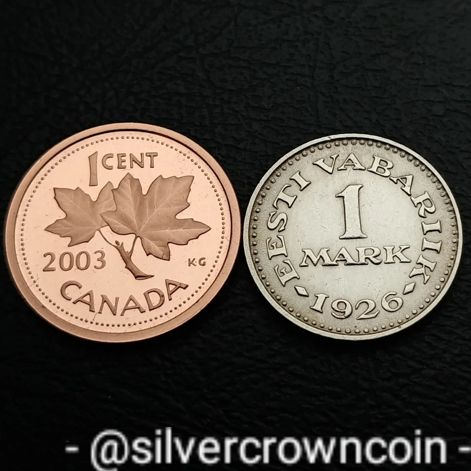 Estonia 🇪🇪 1 Mark 1926. KM#5. One Dollar coin. 3 Leopards. One year issue. - Image 3 of 4