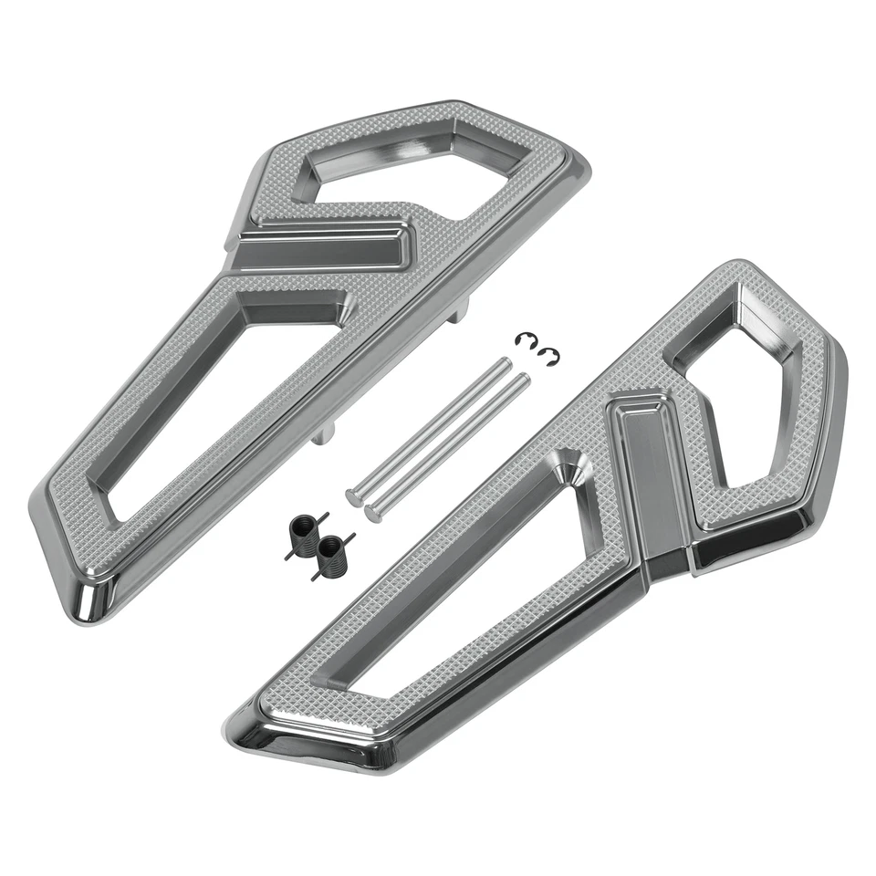 Estriberas de conductor cromadas aptas para Harley Softail Slim Fat Boy 2018-24 Foto 2 de 4