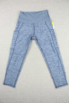 Kirkland Signature Ladies' Brushed capri 2xSide Pockets Wide Waistband Blue Sz S