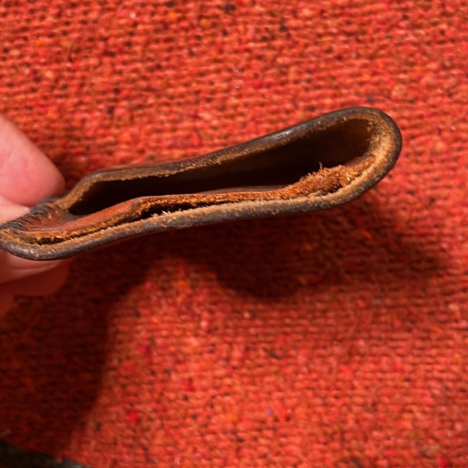 Vintage Shroom Happy Hour Brown Leather Wallet eBay