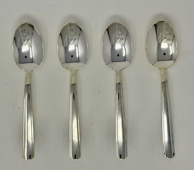 Oneida Rendition Silverplate Set of 4 Dinner / Oval Bowl Soup Spoons 6 3/4''