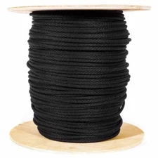 Premium Black Theater Cord by Golberg Unglazed Cotton Sheath Polyester Core Rope