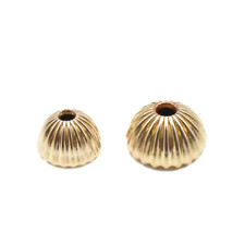 2 14K Gold Filled Corrugated Bead Caps for Jewelry Making 1/20 14K 7mm 7.8mm