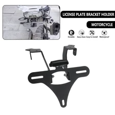 Black For CFMOTO 450MT IBEX 450 Moto License Plate Relocation Bracket With Light
