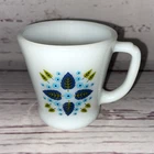 Vintage Fire King Milk Glass Mug Floral