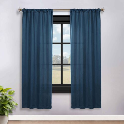 Solid 36" Wide Machine Washable Room Darkening Blackout Curtains, Set of 2 - Picture 136 of 317