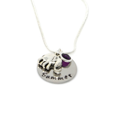 Personalised Elephant Necklace with Birthstone Charm - Gift Boxed - For Girls