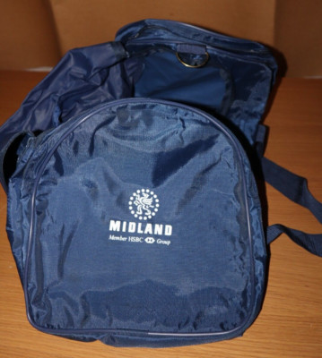 Tasche - Vintage Midland Bank Sports Holdall Bag - blau, 80er Jahre, HSBC, *Sammlerstück*