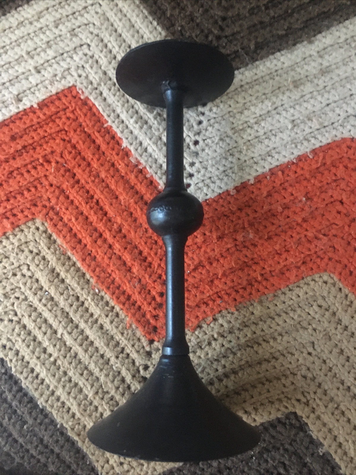 10 Inch Black Metal Pillar Candle Holder