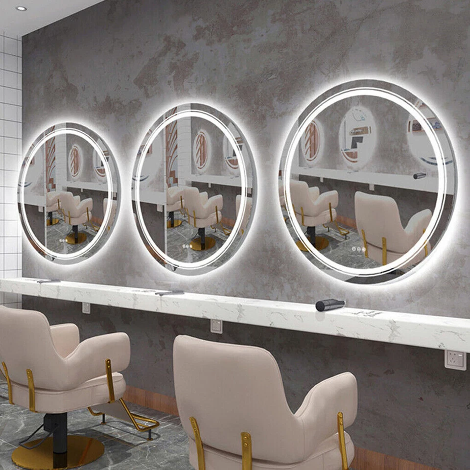 LED Badspiegel RUND Badezimmerspiegel Wandspiegel XXL Ø90/80/60cm Touch Dimmbar - Bild 3 von 4