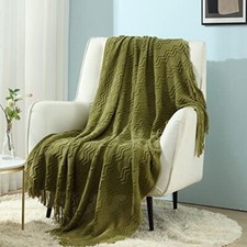 CREVENT Knitted Decorative Throw Blanket for Couch Sofa Chair Bed  Soft Warm C...