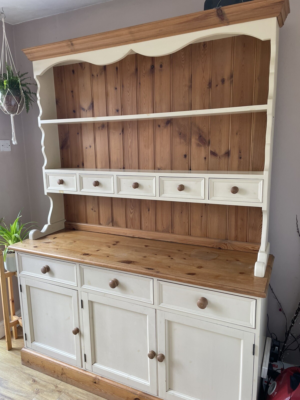 Pine dresser , Cream And Wood. Second Hand eBay