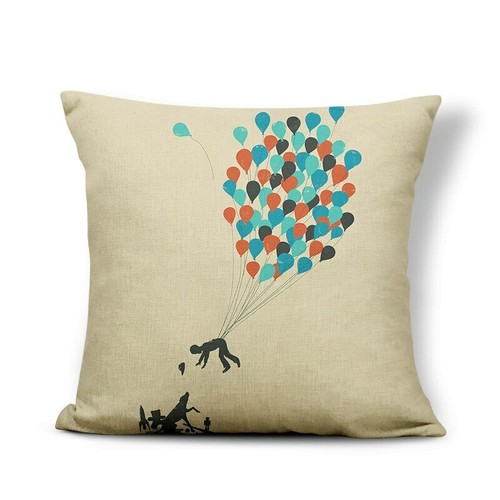Abstract Cushion Cover Pillow Case Bat People Octopus Dinosaur Deer Cover Rocket - Picture 28 of 37