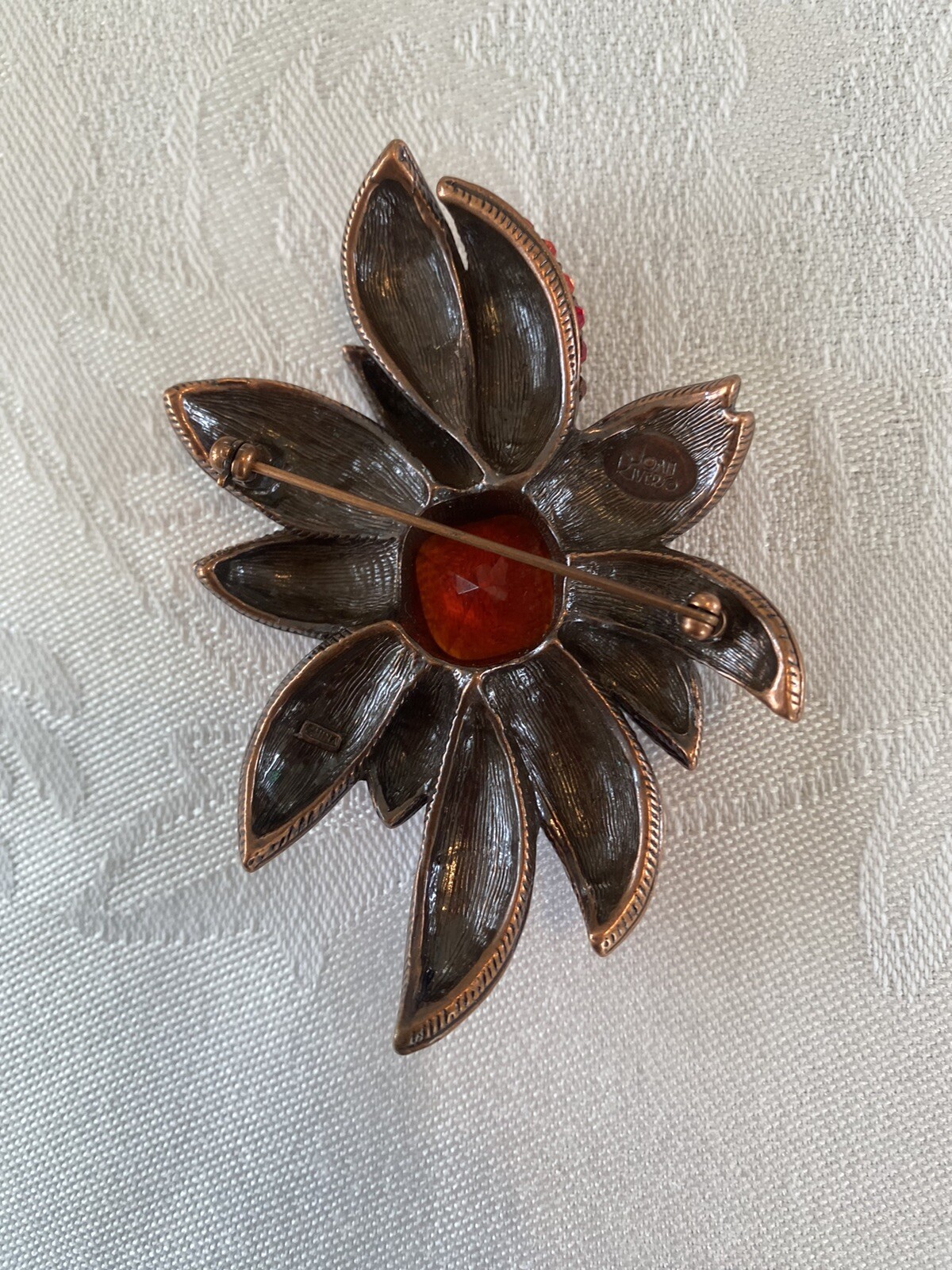 Joan Rivers Ruby Red Crystal Rhinestone Flower Pi… - image 7