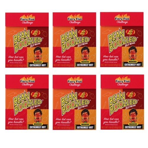 916796 6 X 45G BOX JELLY BELLY BEAN BOOZLED JELLY BEANS FIERY FIVE CHALLENGE - Picture 1 of 4
