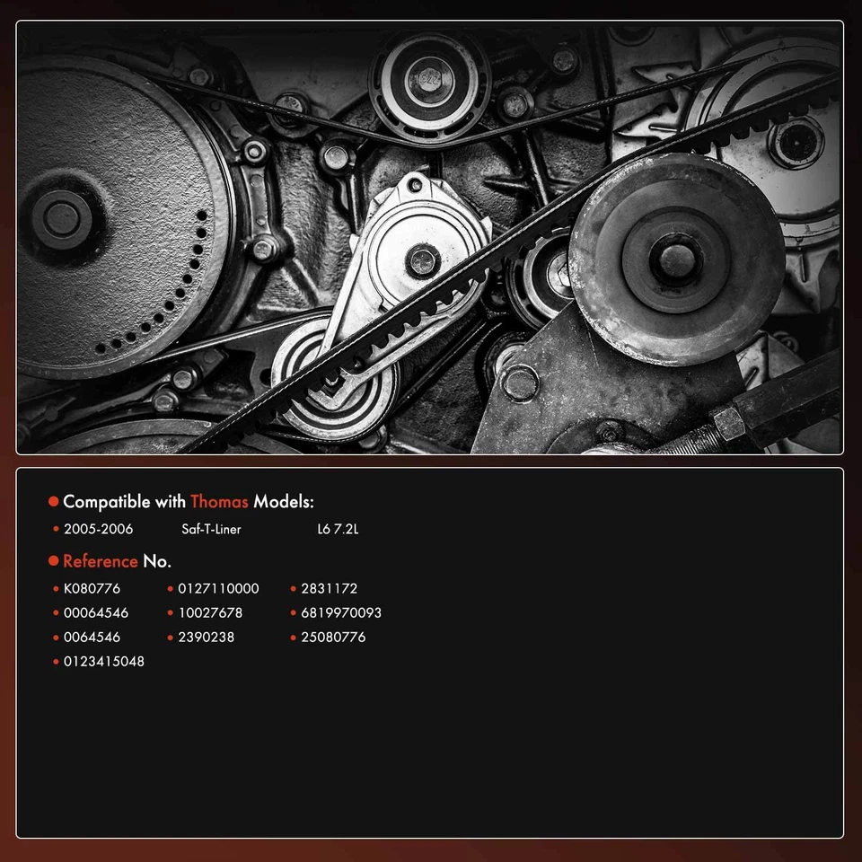 Cinturón Serpentine 77,58" para International Harvester 7600 Peterbilt Sterling Truck Foto 3 de 4