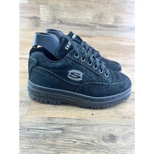 SKECHERS Vintage White Toe Black Suede Chunky Shoes Unisex Size 4