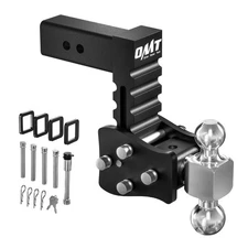 OMT Tow & Stow Adjustable Trailer Hitch 2.5" Receiver 5" Drop w Anti-theft Lock