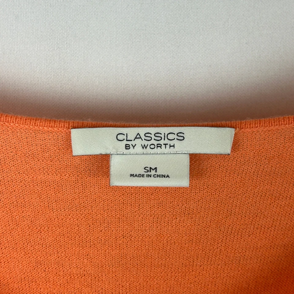 Suéter para mujer Classics by Worth naranja mezcla de cachemir cuello en V talla S Foto 4 de 4