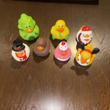 Lot of 7 Jeep Rubber Ducks Ducky Christmas