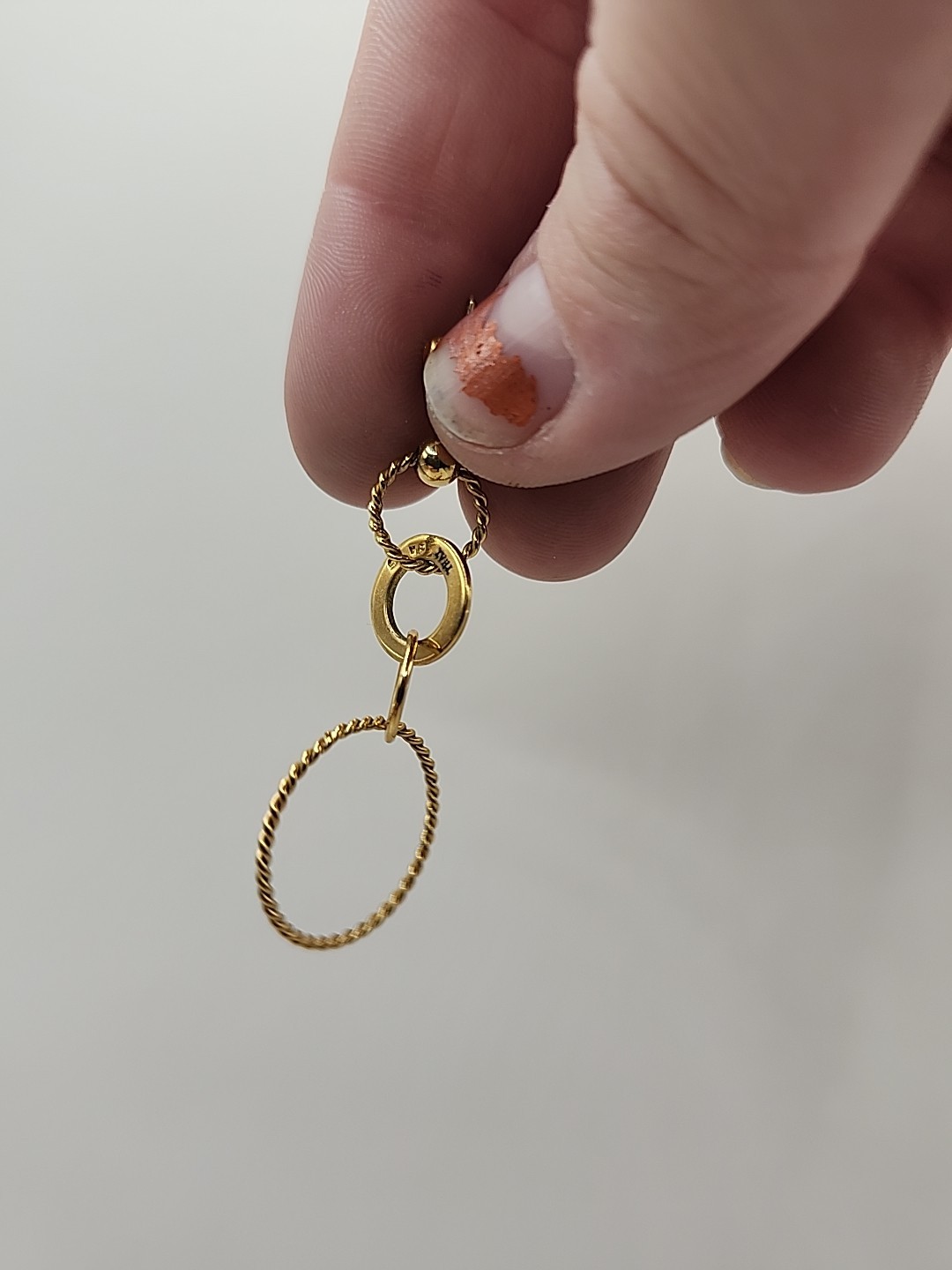 Gold Over Sterling Silver Circle Dangle Earrings - image 4