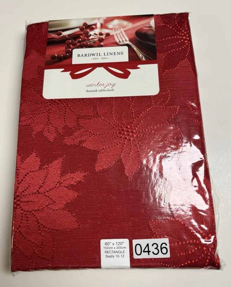 Bardwil Linens Rot Winter Joy Tischdecke 60x120" 152x305cm Rechteckige Sitze 10-12