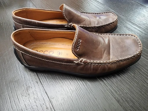 Scarpe mocassino ECCO Classic pelle marrone slip on guida mocassino uomo EU 40 US 7 M