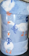 SILLY GOOSE Geese Blue  White Throw Blanket 5x6 ft - The Big One - New