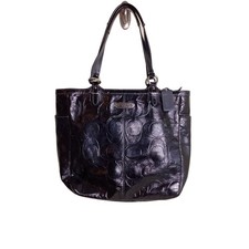 Coach Women black Patent leather Tote EUC Coach Gallery Embossed Signature Tote