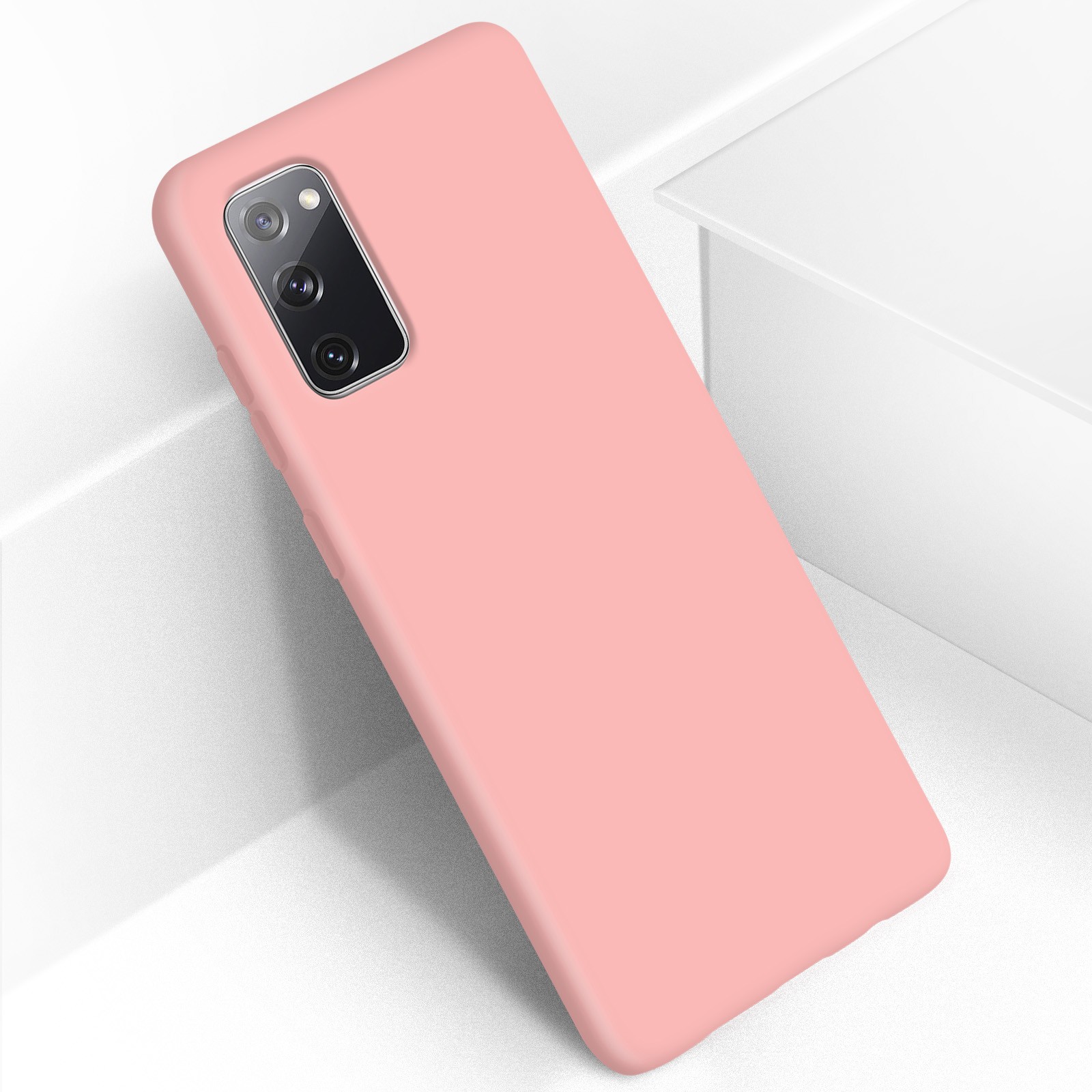 Coque silicone Galaxy S20 FE mate rose semi-rigide finition premium