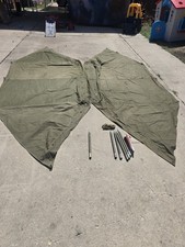 vtg US army pup tent 1952 with Stakes & Poles complete