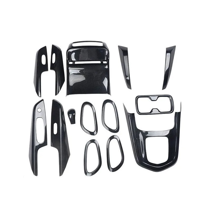 For Nissan Terra 2018-2020 ABS RHD Carbon Fiber Interior Gear Door Trims Sticker