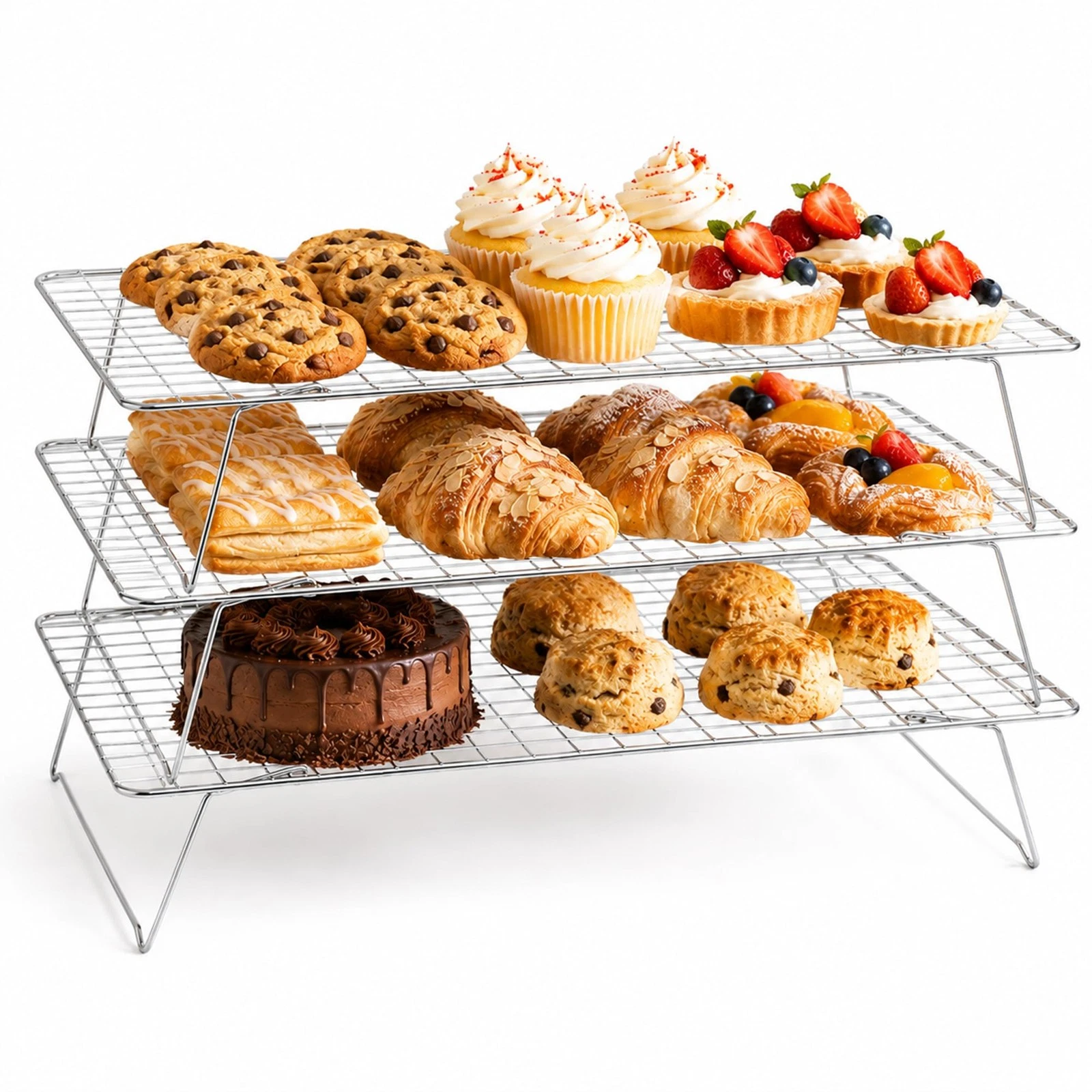 Cooling Rack, 3 Tier Stackable Cooling Racks for Cooking Baking Roasting, Mul...
Opens in a new wind