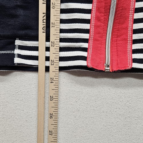 Onequ Casuals Jacket Womens Large Striped Zip Up Pockets Nautical Casual Layer - Picture 9 of 9