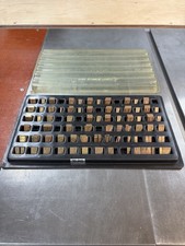 BIG SET 35-018 CONDENSED BLOCK BRASS FONT SET NEW HERMES ENGRAVER 208 PCS 5/8”