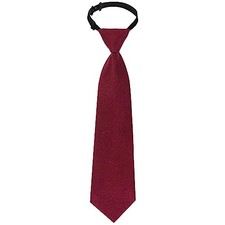Sucrain 1pcs Boy's Necktie Pre-tied Adjustable Neck Strap Tie for Wedding Red
