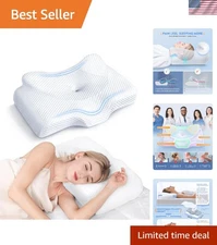 Cervical Pillow for Neck Pain Relief, Adjustable Memory Foam Support