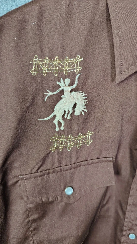 Vtg PJ Western Wear Mareh Pearl Snap Shirt Pockets 70s/80s - Image 4 of 4