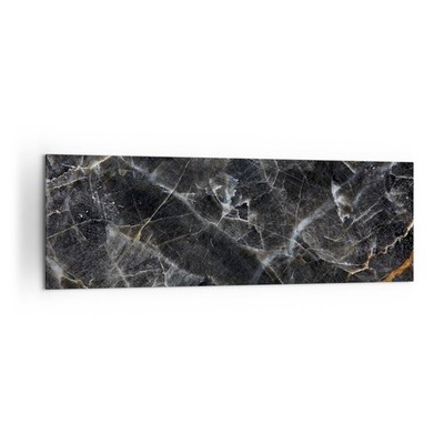 Wandbilder 160x50cm Leinwandbild Marmor Stein Schwarz Groß XXL Bilder Wanddeko