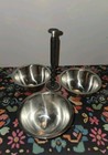 Oneida E.P. Steel 3-Bowl Serving Condiment Dish Set w/ Center Handle — photo 4