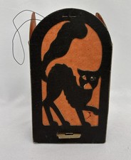 Vintage 1930s Halloween Black Cat Owl Witch L...