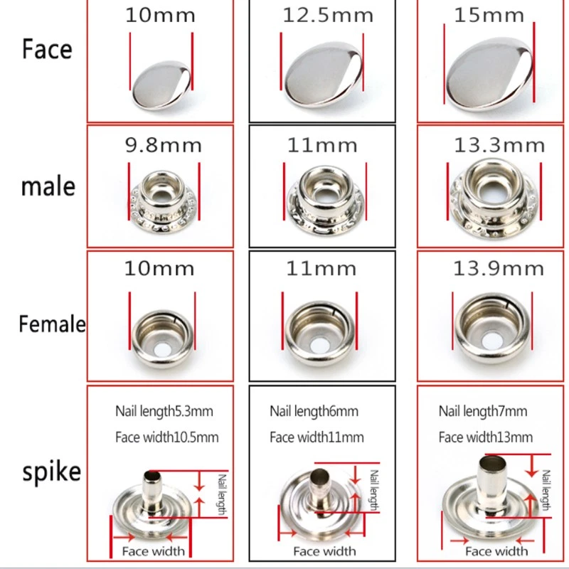 Heavy-Duty Snap Fasteners Kit - 25 Sets (10-20mm) for Sewing & Clothing Repair - Image 4 of 4