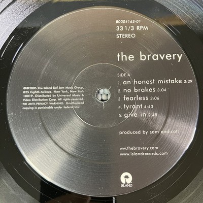 THE BRAVERY Self Titled Orig 2005 Vinyl LP Album Island B000416301