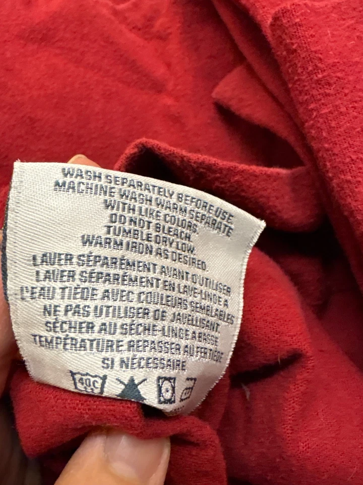 De colección. Juego de sábanas EDDIE BAUER HOME 100% algodón franela TALLA KING 4 piezas (rojo) Foto 3 de 4