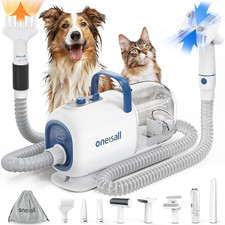 Dog Vacuum & Dryer for Shedding Grooming, 8 in 1 Dog Grooming Kit with Metal Bla