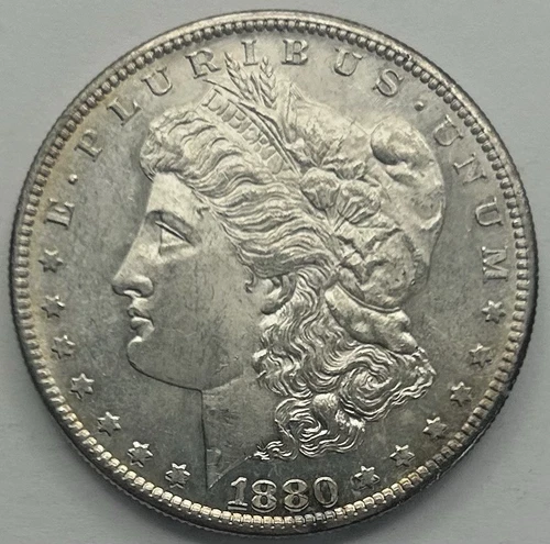 1880-S Silver Morgan Dollar Uncirculated With Toning