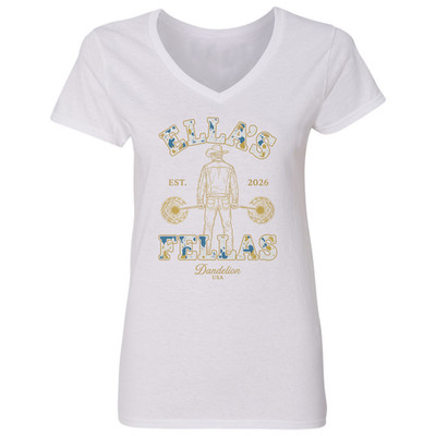 Dandelion Ella's Fellas Club Est 2026 Graphic Fans Ladies' V-Neck Tshirt