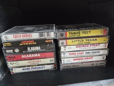 80's-90's Male Country Artists Lot Of 12 Cassettes George Strait, Garth, Alabama