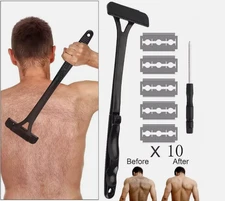 Men Back Razor Shaver Groomer Full Body Leg Hair Removal Trimmer Set Long Handle